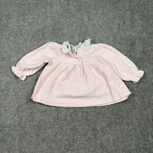 Kids Play Top Baby Girl 18 Months Pink Corduroy Lace Collar Heart Embroidered
